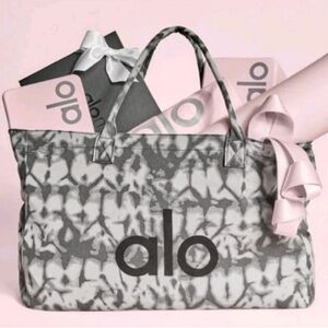 ALO Yoga Gray and Pink Tote Bag